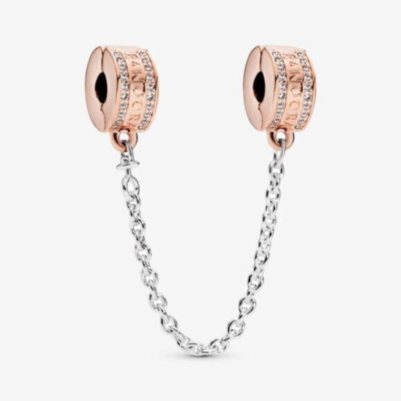 Pandora logo fixed clip safety chain - Picture 1 of 2